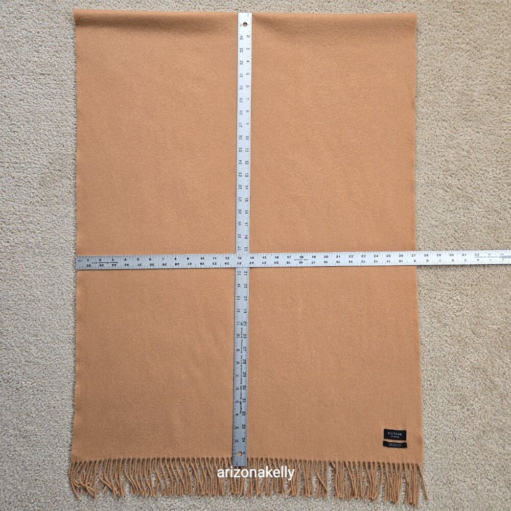 Kiltane of Scotland 100% Cashmere Oversized Scarf Wrap Tan Camel - Picture 6 of 16